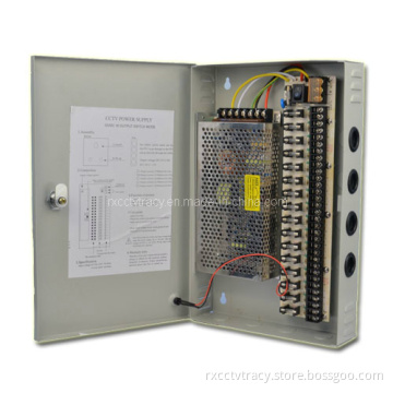 Power Supply 12V DC 15.0A 16 CH Surveillance Power Supply Box (RX-PS160-16C)
